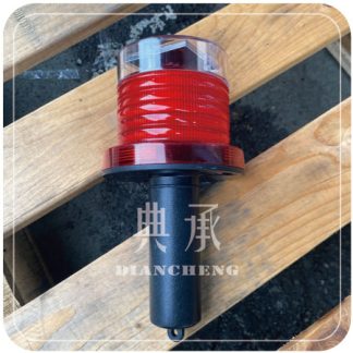 紅色LED太陽能警示燈下方有黑色握把